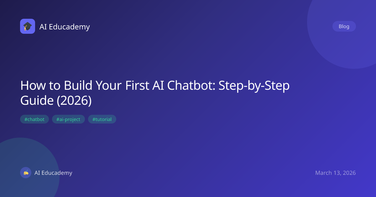 How to Build Your First AI Chatbot: Step-by-Step Guide (2026) | AI ...